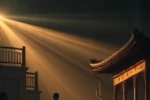 文艺影片南方来信剧照，午后阳台上摊开的信纸与搪瓷杯